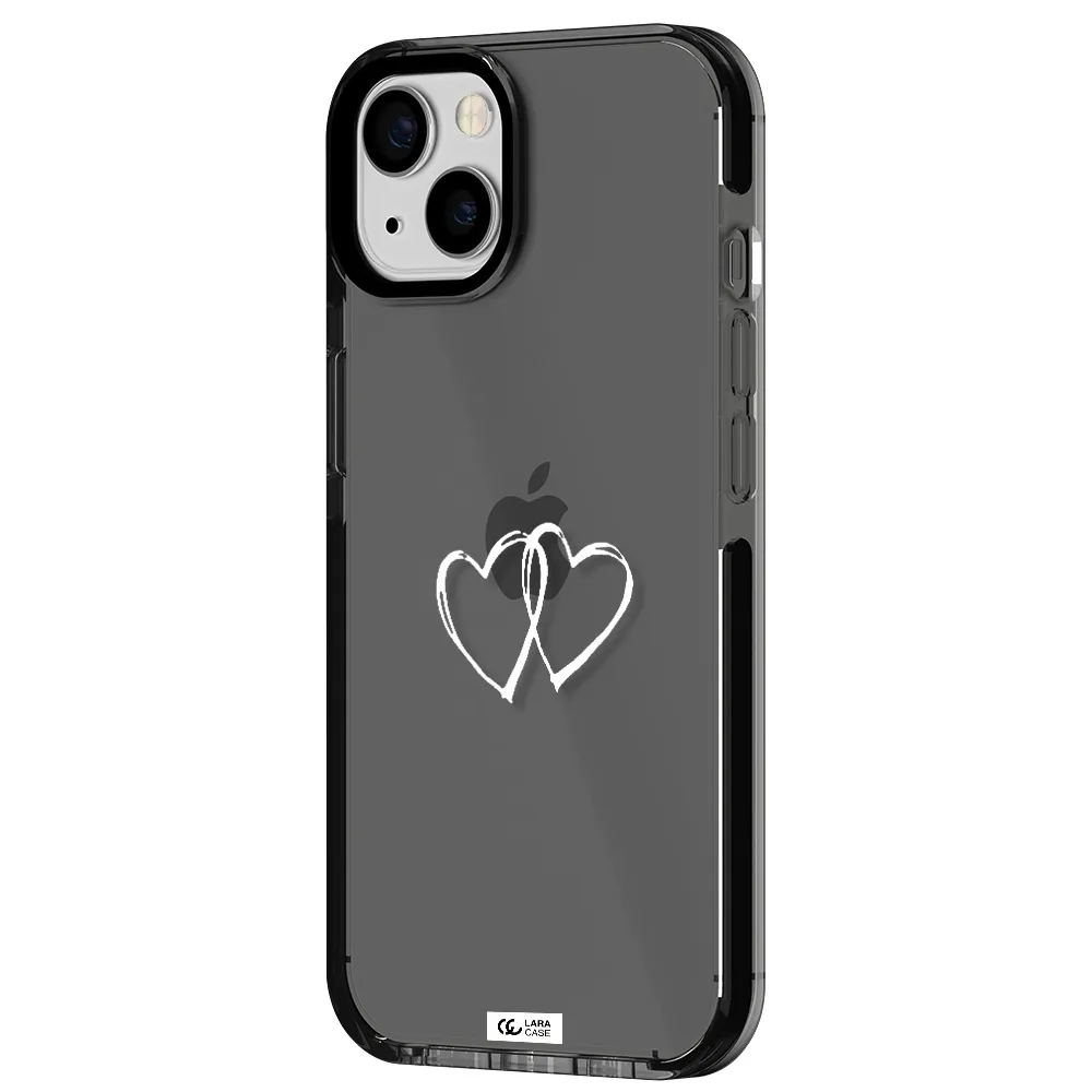 Heart Couple Apple iPhone 13 impact Smoke Black Case