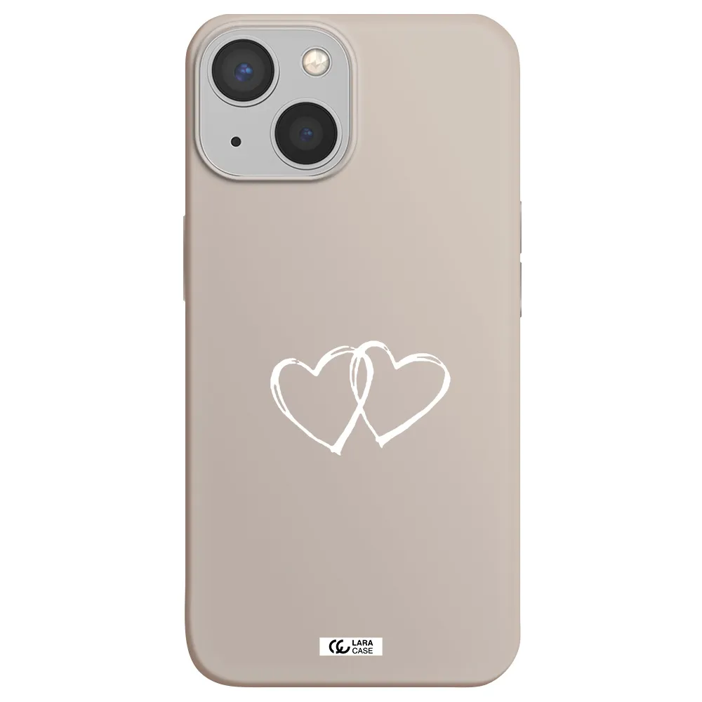 Heart Couple Apple iPhone 13 mini Silicone Stone Case