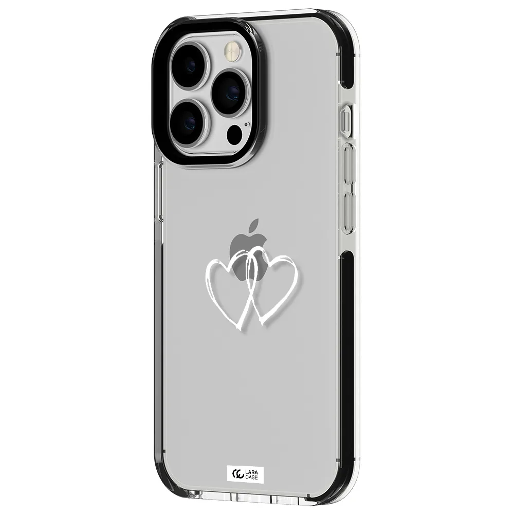 Heart Couple Apple iPhone 13 Pro impact black border Case