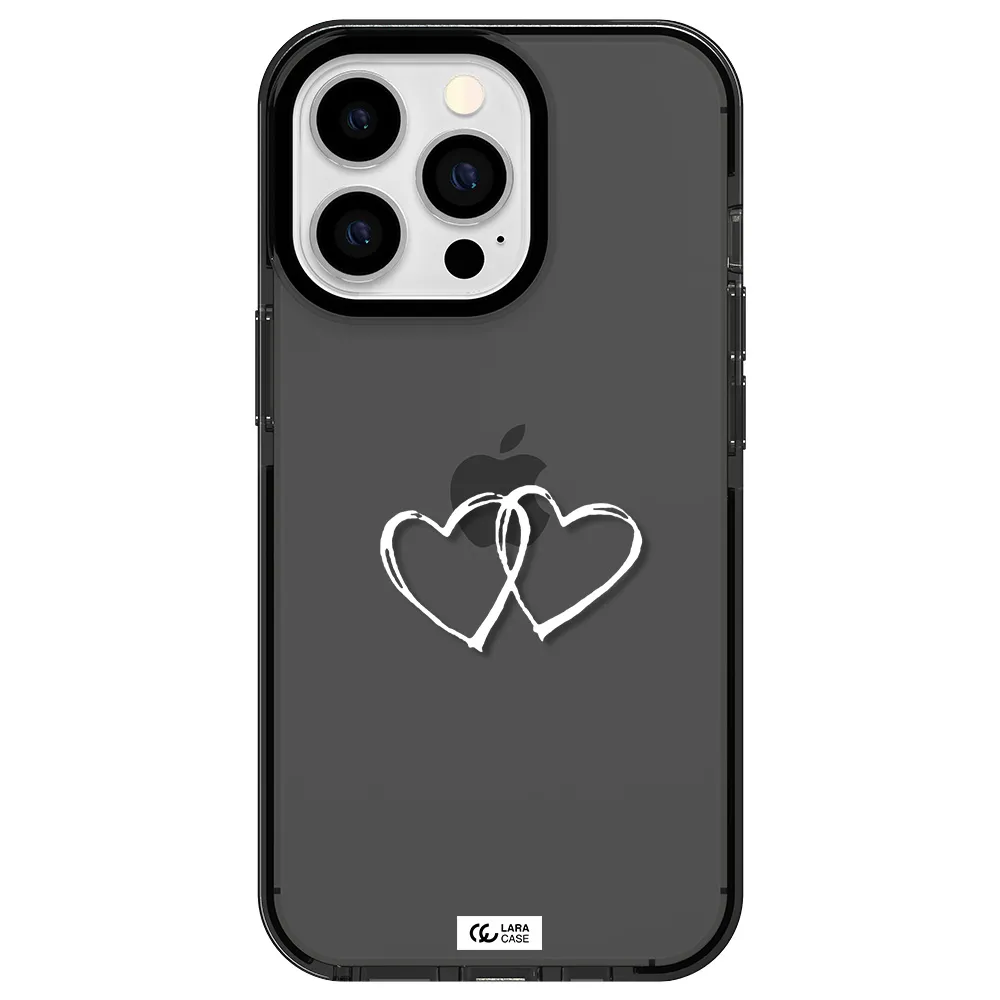 Heart Couple Apple iPhone 13 Pro impact Smoke Black Case