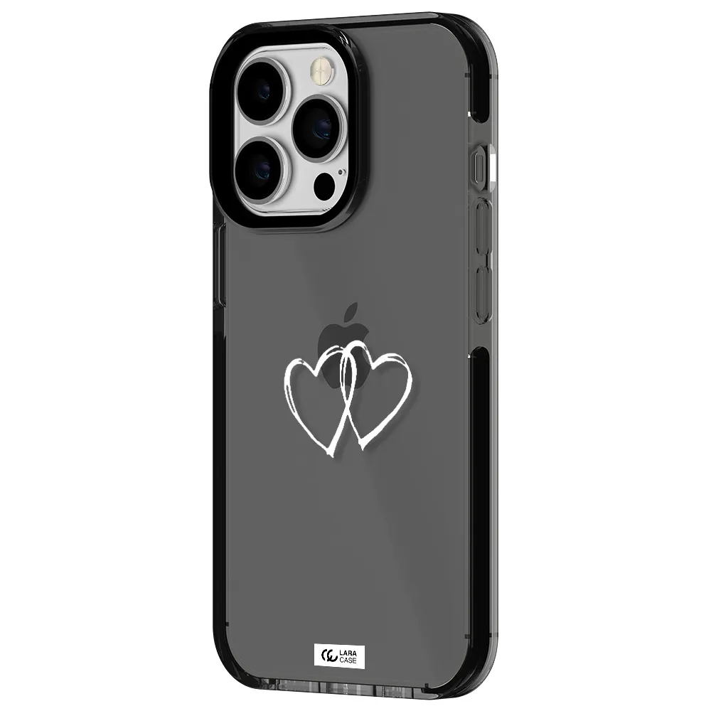 Heart Couple Apple iPhone 13 Pro impact Smoke Black Case