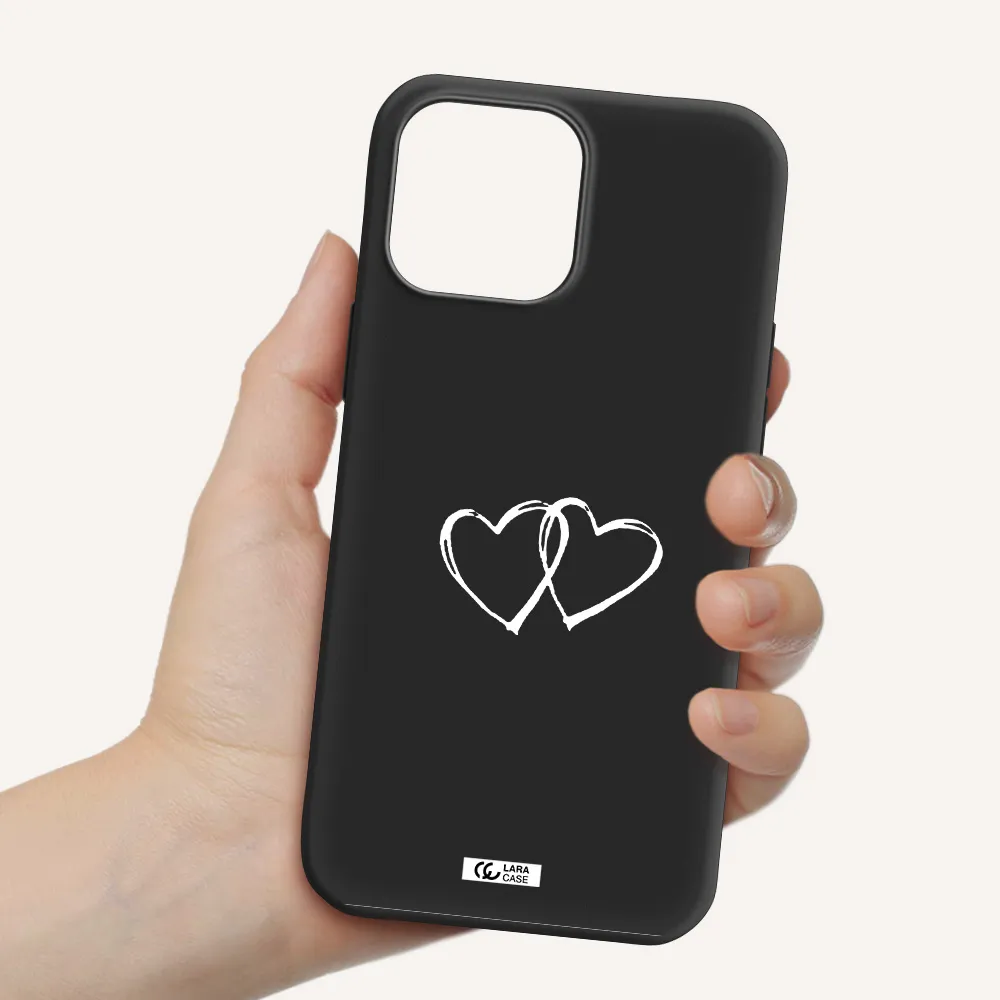 Heart Couple Apple iPhone 13 Pro Max Silicone black Case