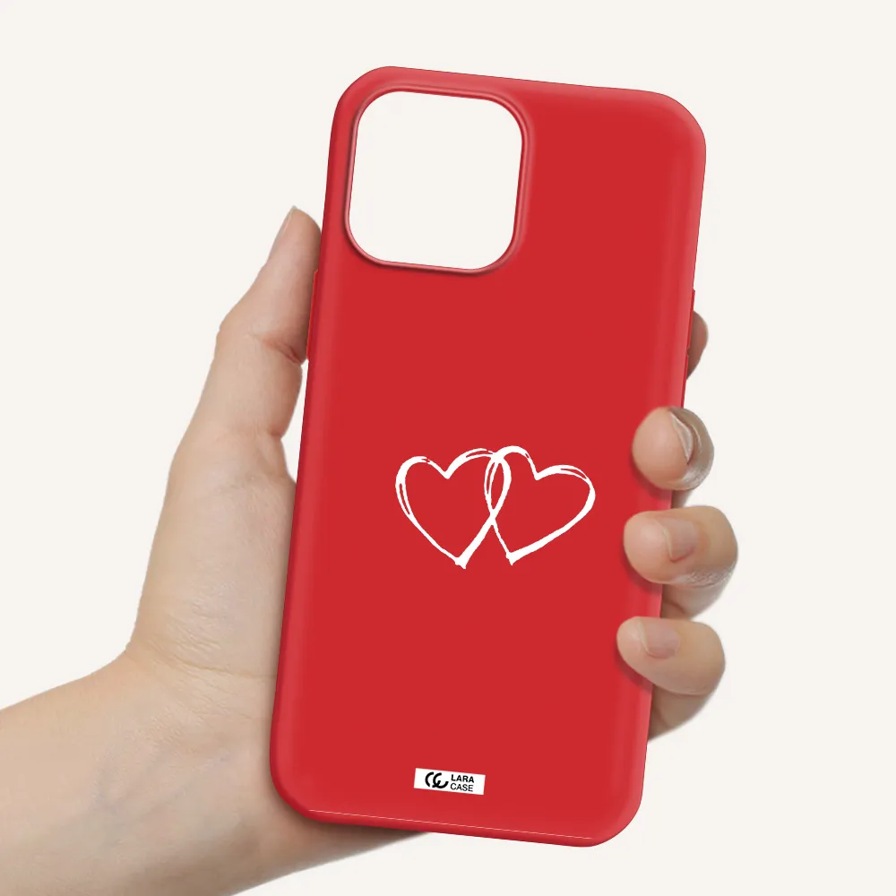 Heart Couple Apple iPhone 13 Pro Silicone Imperial Red Case