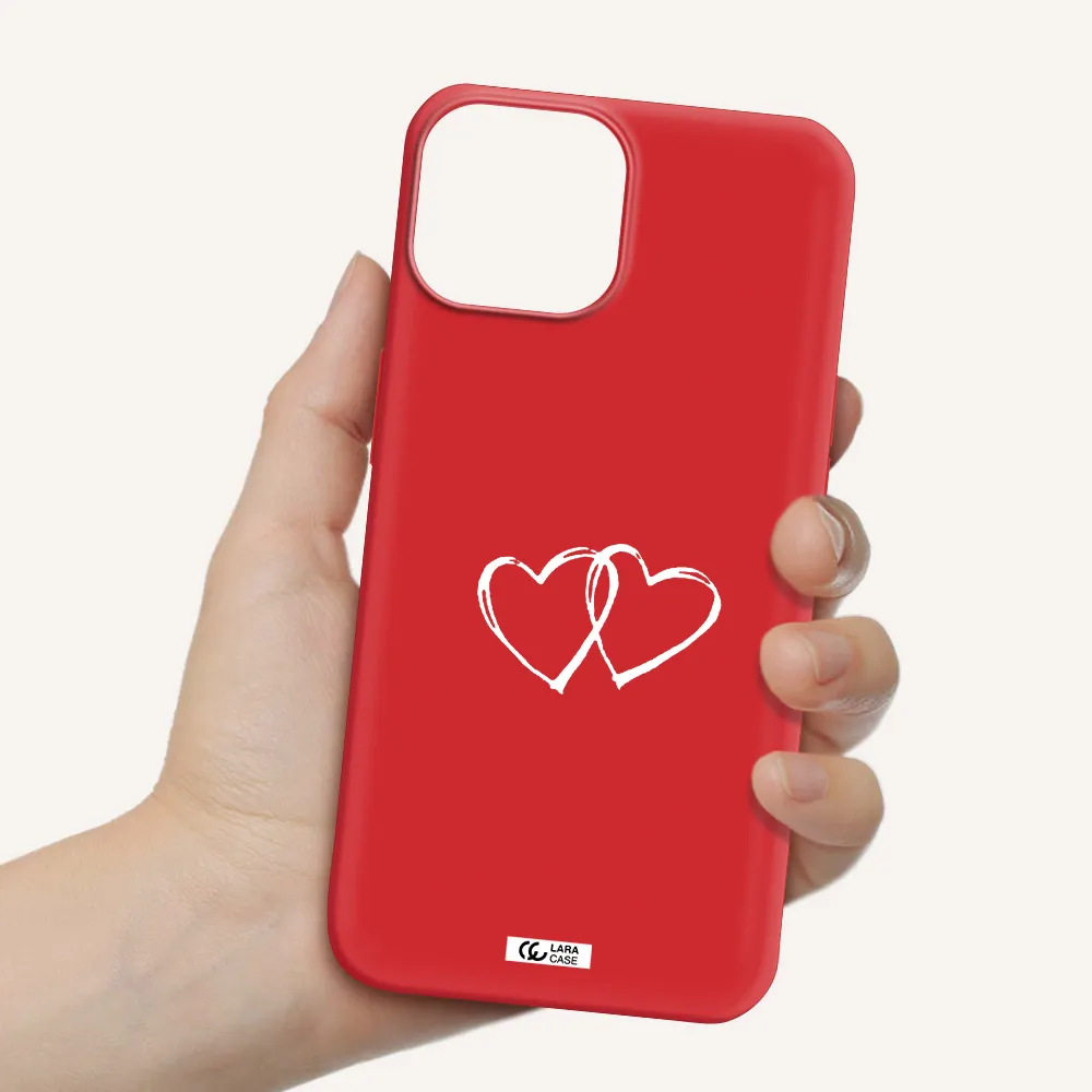 Heart Couple Apple iPhone 13 Silicone Imperial Red Case