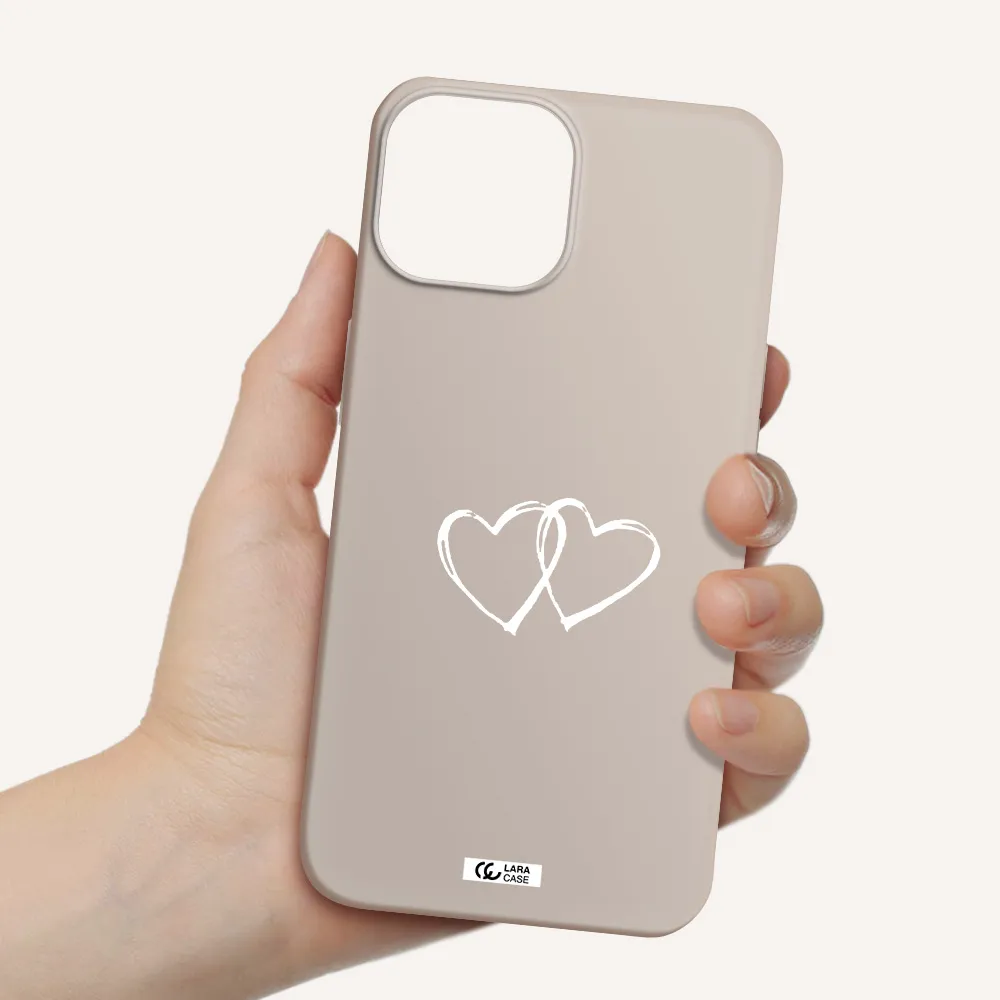 Heart Couple Apple iPhone 13 Silicone Stone Case