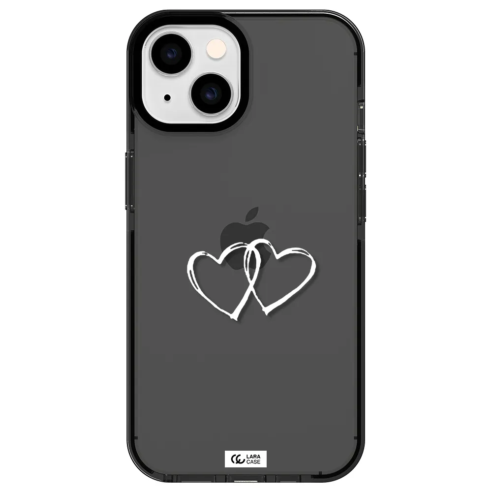 Heart Couple Apple iPhone 14 impact Smoke Black Case