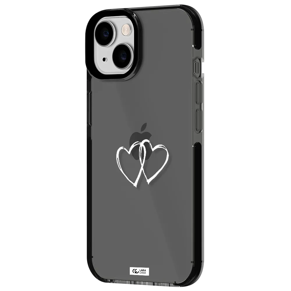 Heart Couple Apple iPhone 14 impact Smoke Black Case