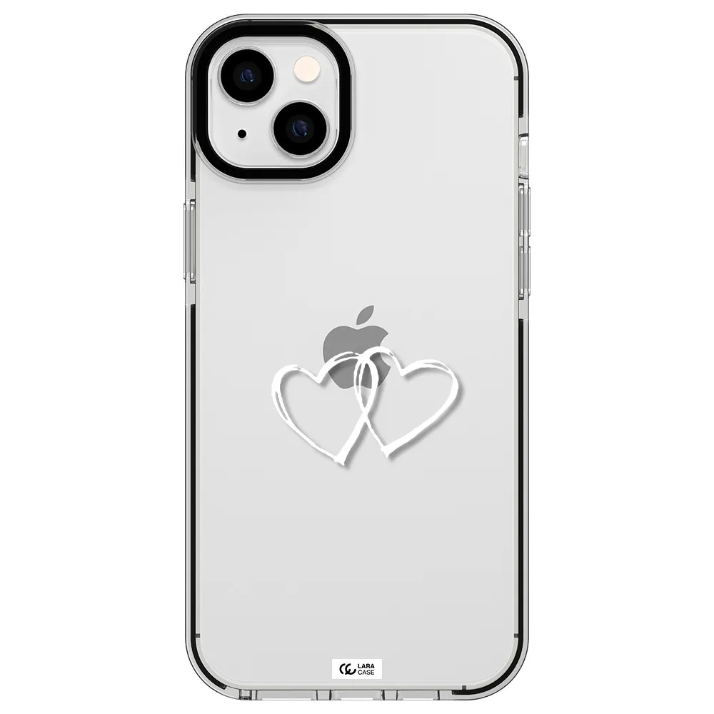 Heart Couple Apple iPhone 14 plus impact black border Case