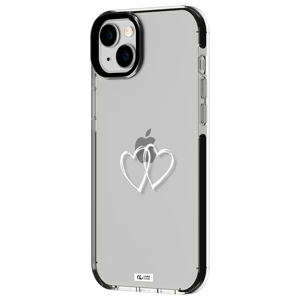 Heart Couple Apple iPhone 14 plus impact black border Case
