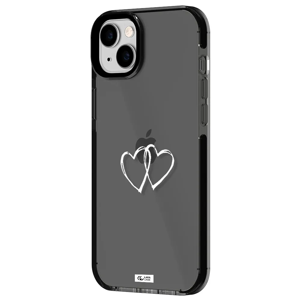 Heart Couple Apple iPhone 14 plus impact Smoke Black Case