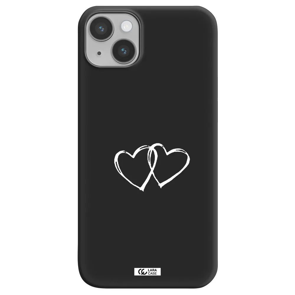 Heart Couple Apple iPhone 14 plus Silicone black Case