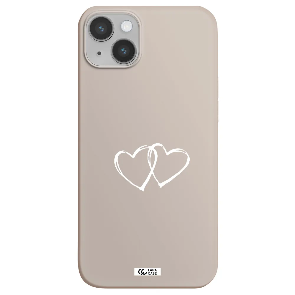 Heart Couple Apple iPhone 14 plus Silicone Stone Case
