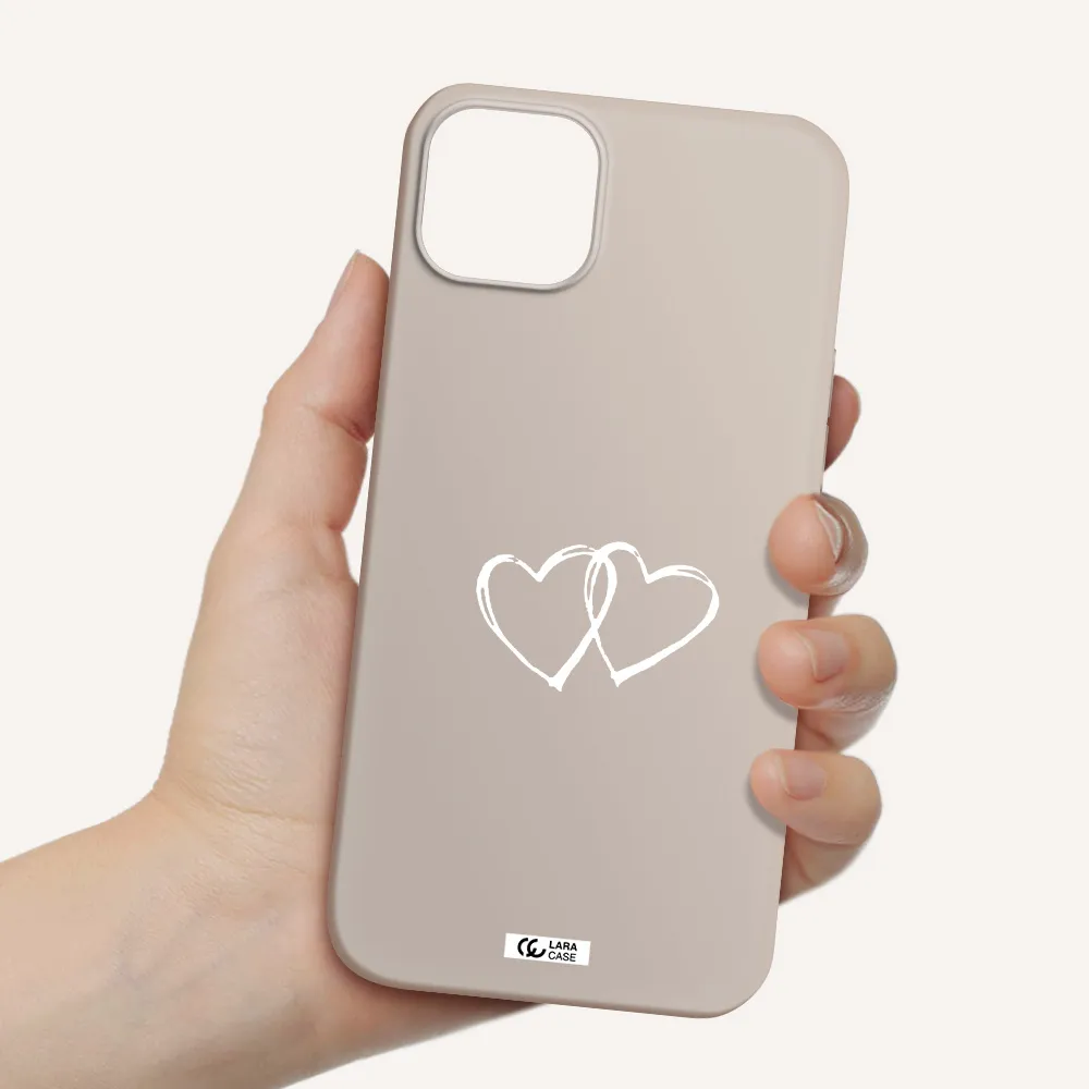Heart Couple Apple iPhone 14 plus Silicone Stone Case