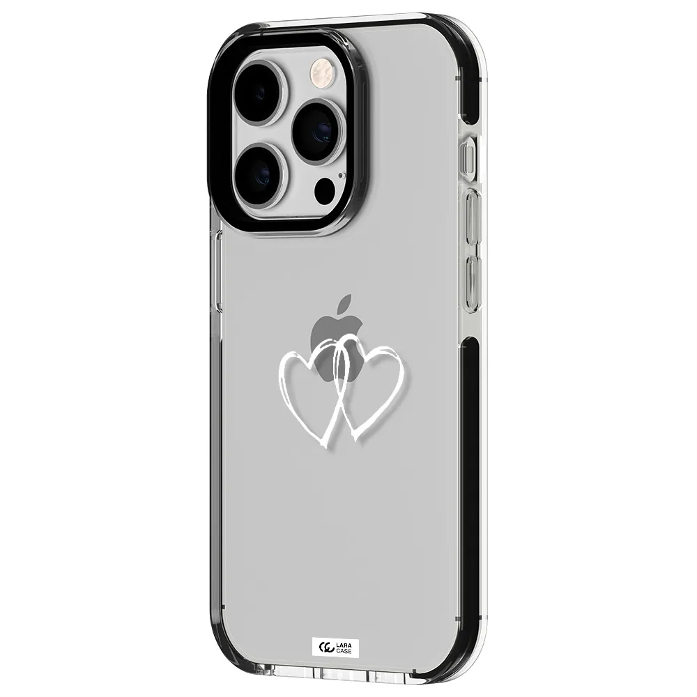 Heart Couple Apple iPhone 14 pro impact black border Case
