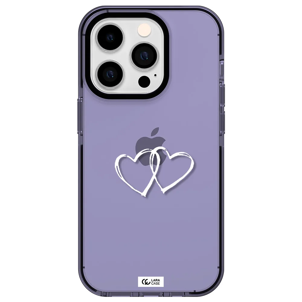 Heart Couple Apple iPhone 14 pro impact Lilac Case