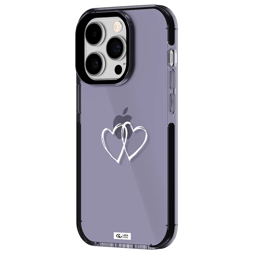 Heart Couple Apple iPhone 14 pro impact Lilac Case