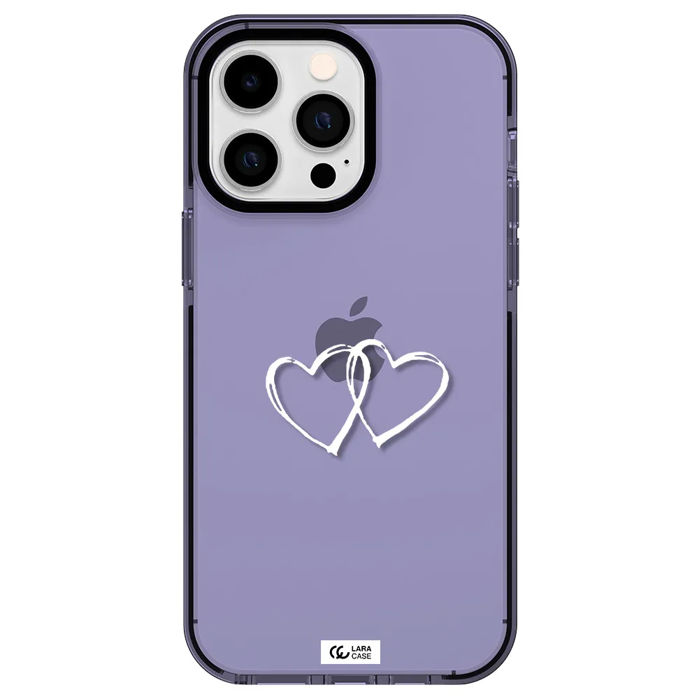 Heart Couple Apple iPhone 14 pro max impact Lilac Case