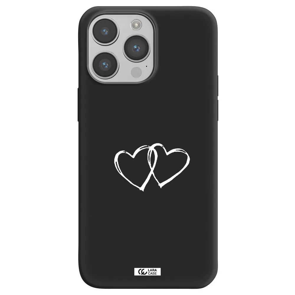 Heart Couple Apple iPhone 14 pro Silicone black Case