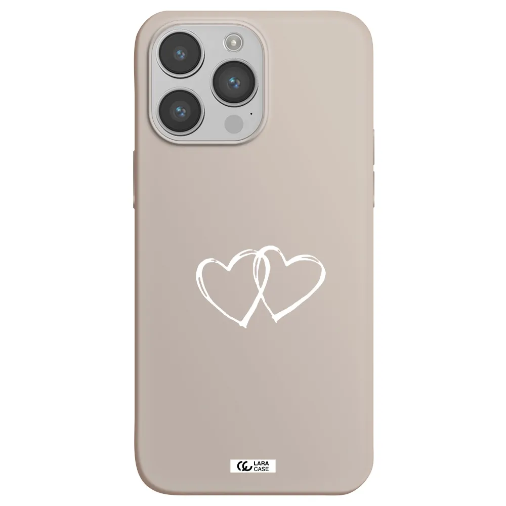 Heart Couple Apple iPhone 14 pro Silicone Stone Case