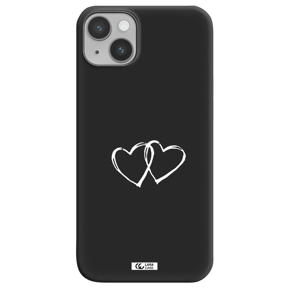 Heart Couple Apple iPhone 14 Silicone black Case