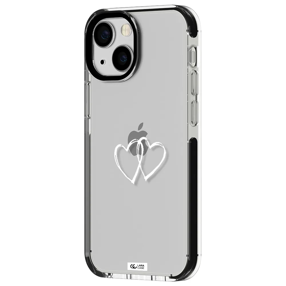 Heart Couple Apple iPhone 15 impact black border Case