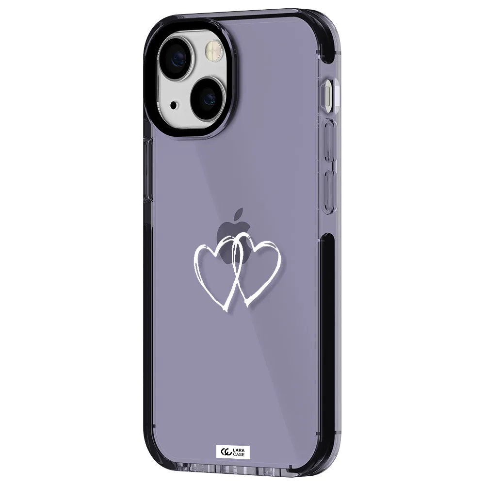 Heart Couple Apple iPhone 15 impact Lilac Case