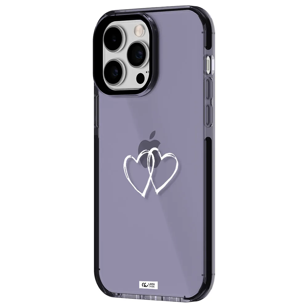 Heart Couple Apple iPhone 15 Pro impact Lilac Case