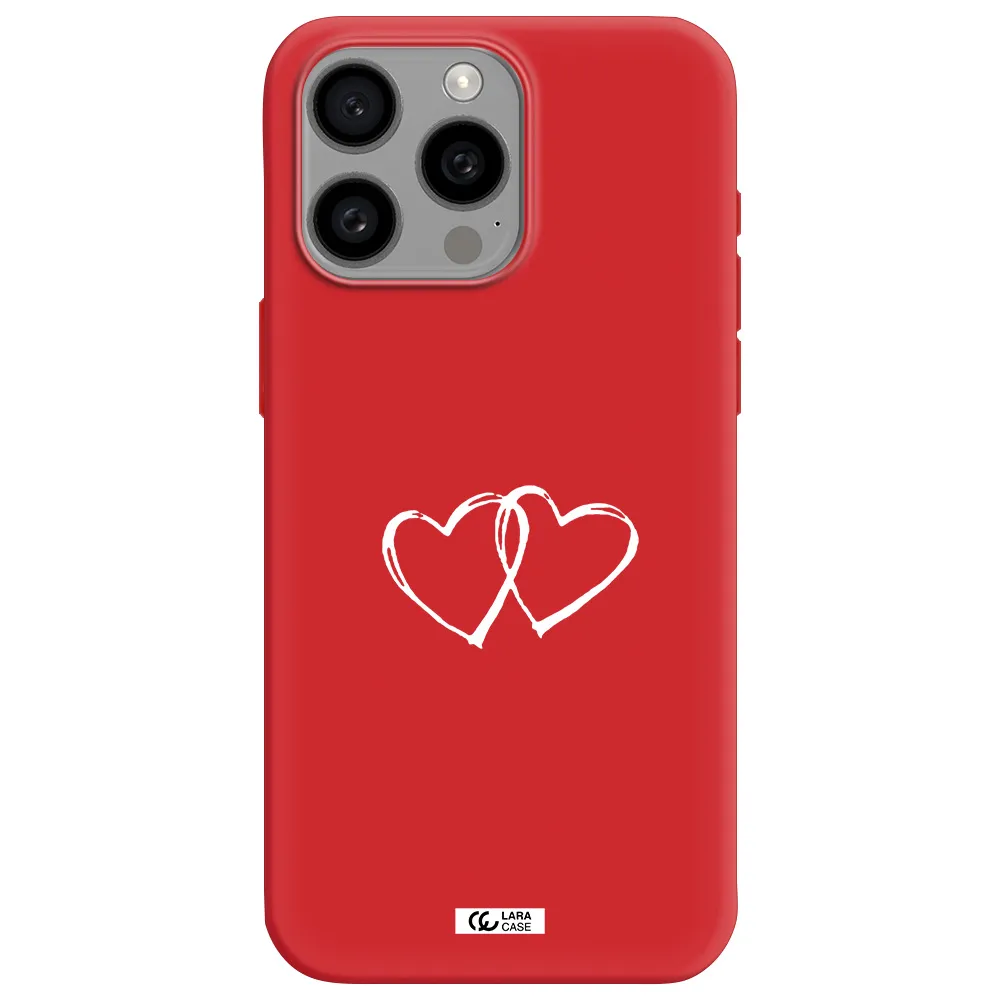 Heart Couple Apple Iphone 15 Pro Max Silicone Imperial Red Case