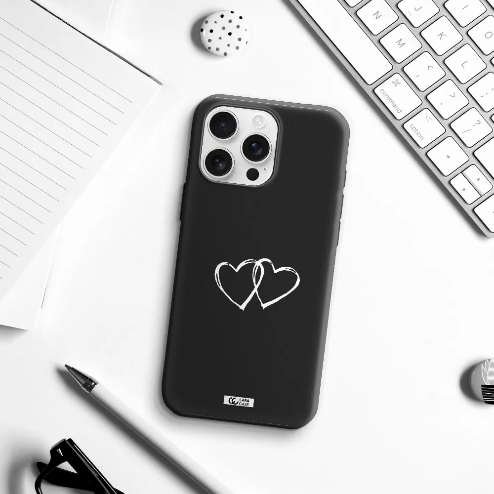 Heart Couple Apple Iphone 16 Pro Max Silicone Black Case