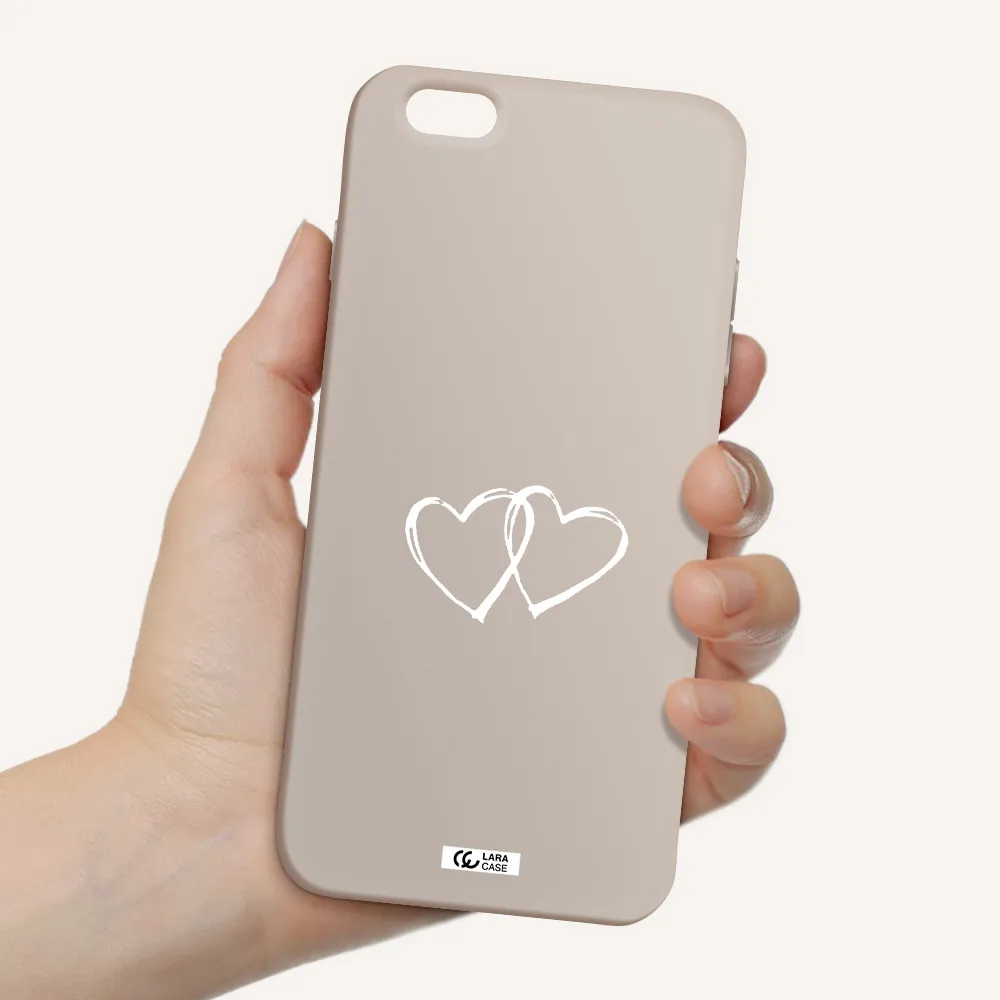 Heart Couple Apple iPhone 6 plus Silicone Stone Case