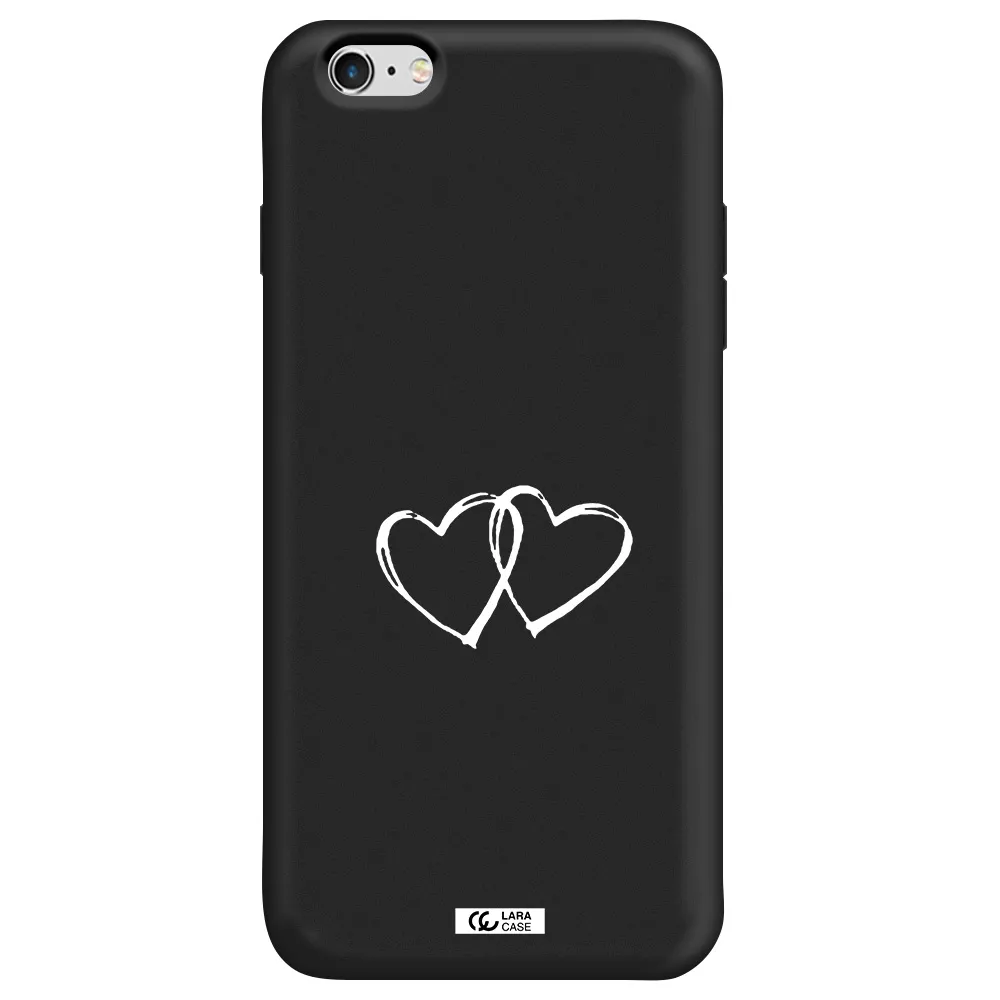 Heart Couple Apple iPhone 6 s plus Silicone black Case