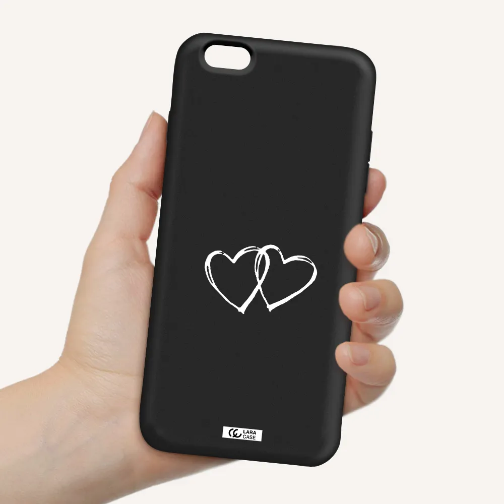 Heart Couple Apple iPhone 6 s plus Silicone black Case