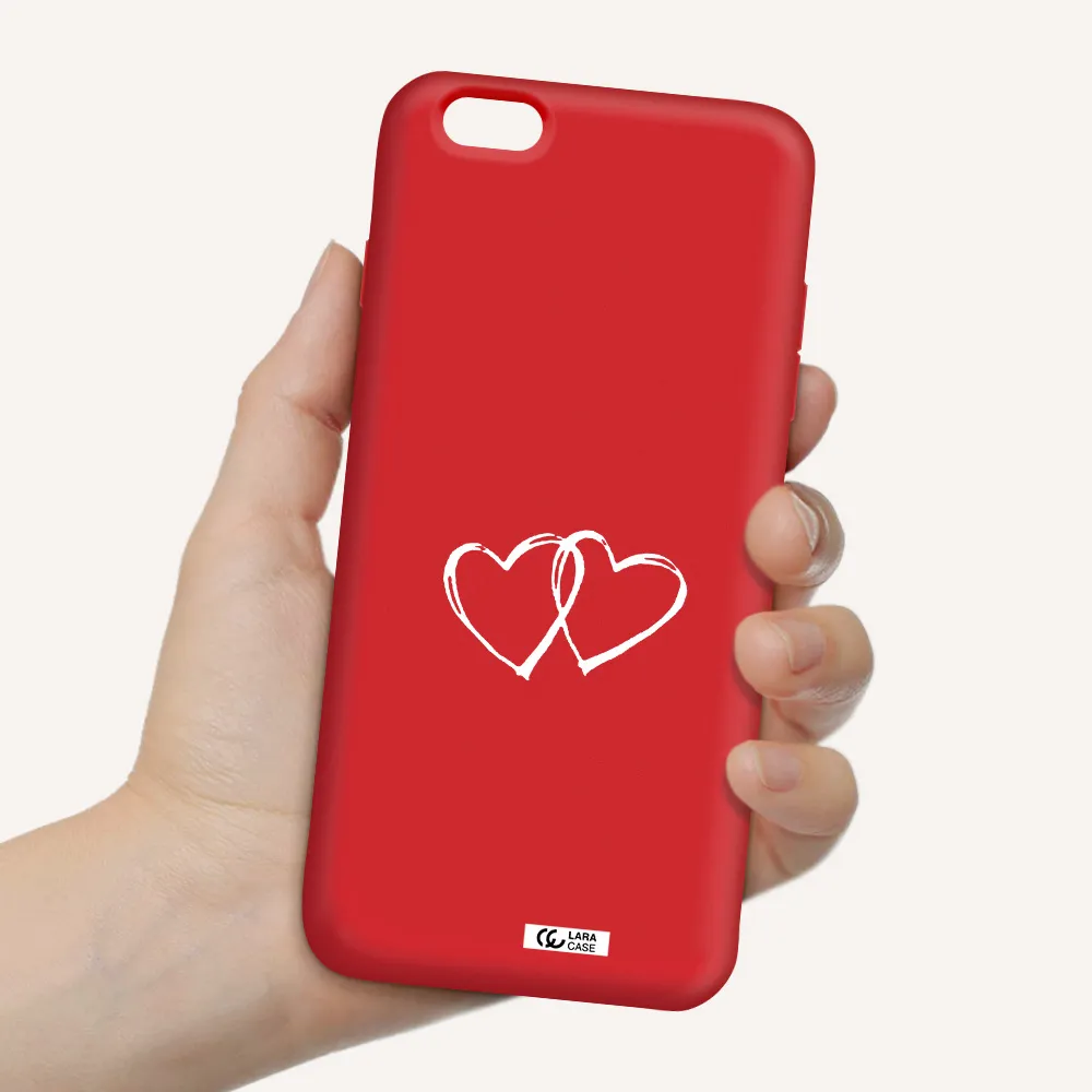 Heart Couple Apple iPhone 6 s plus Silicone Imperial Red Case