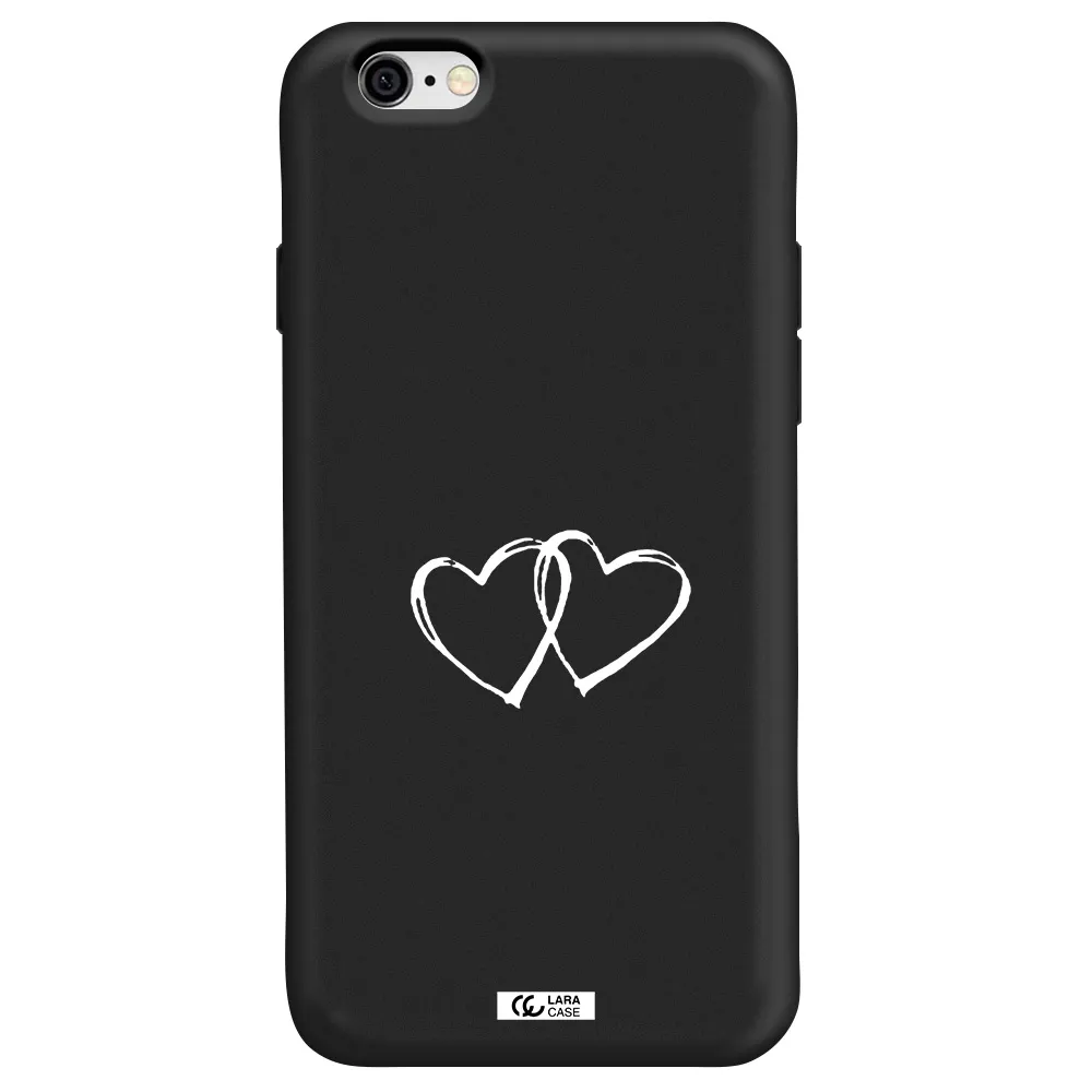 Heart Couple Apple iPhone 6 Silicone black Case