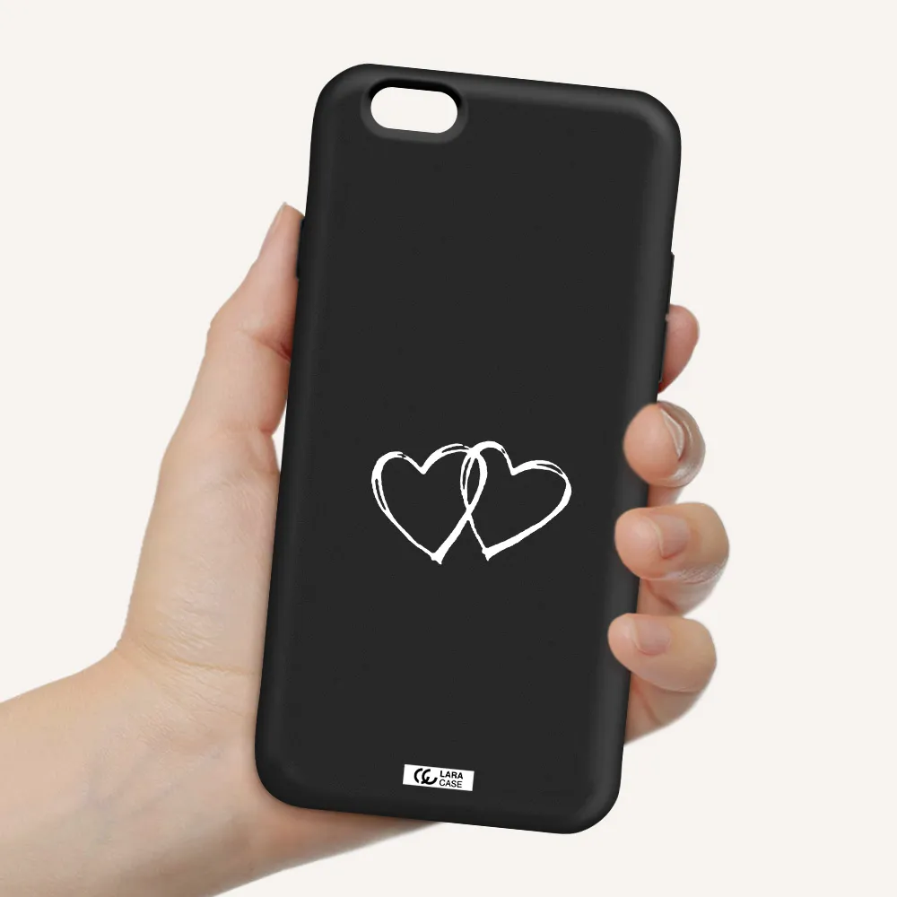 Heart Couple Apple iPhone 6 Silicone black Case