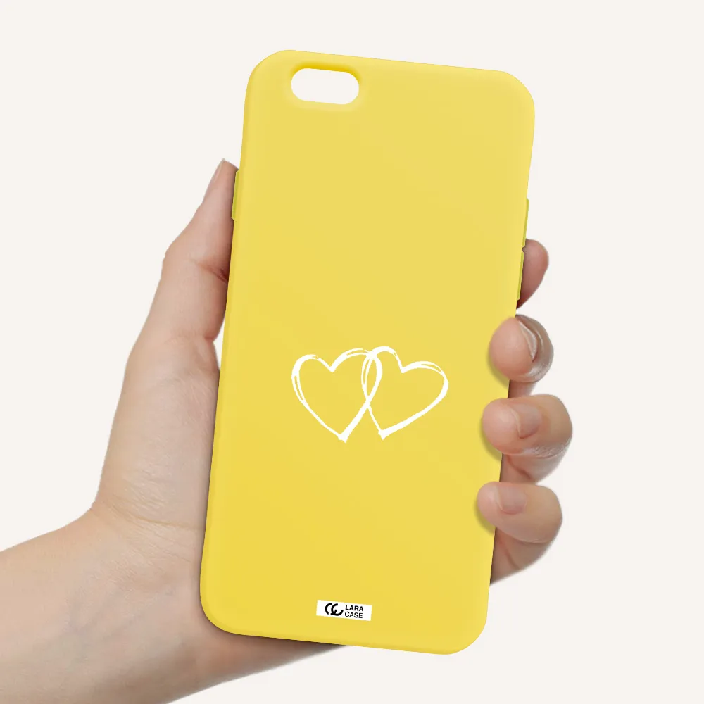 Heart Couple Apple iPhone 6 Silicone canary yellow Case
