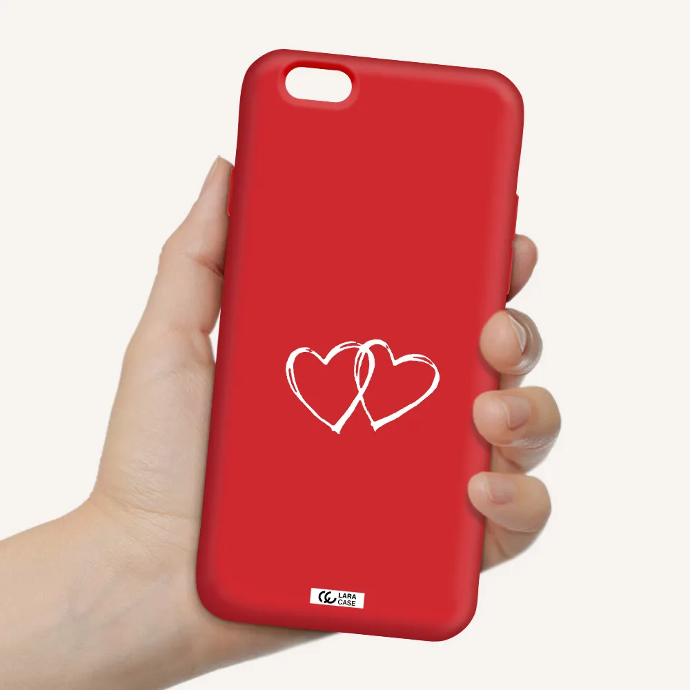Heart Couple Apple iPhone 6 Silicone Imperial Red Case