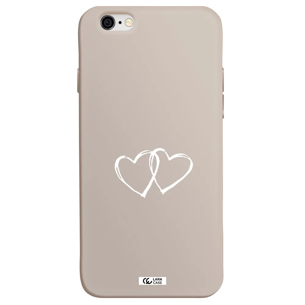 Heart Couple Apple iPhone 6 Silicone Stone Case