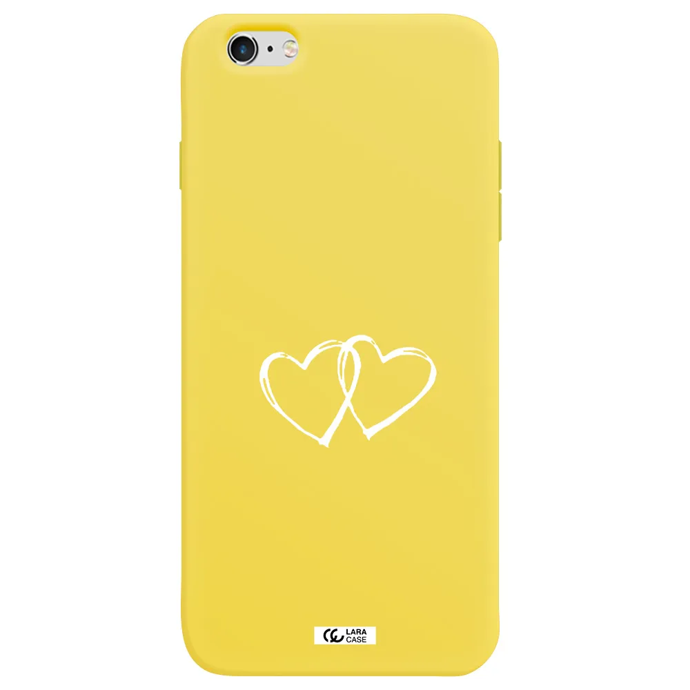 Heart Couple Apple iPhone 6S Silicone canary yellow Case