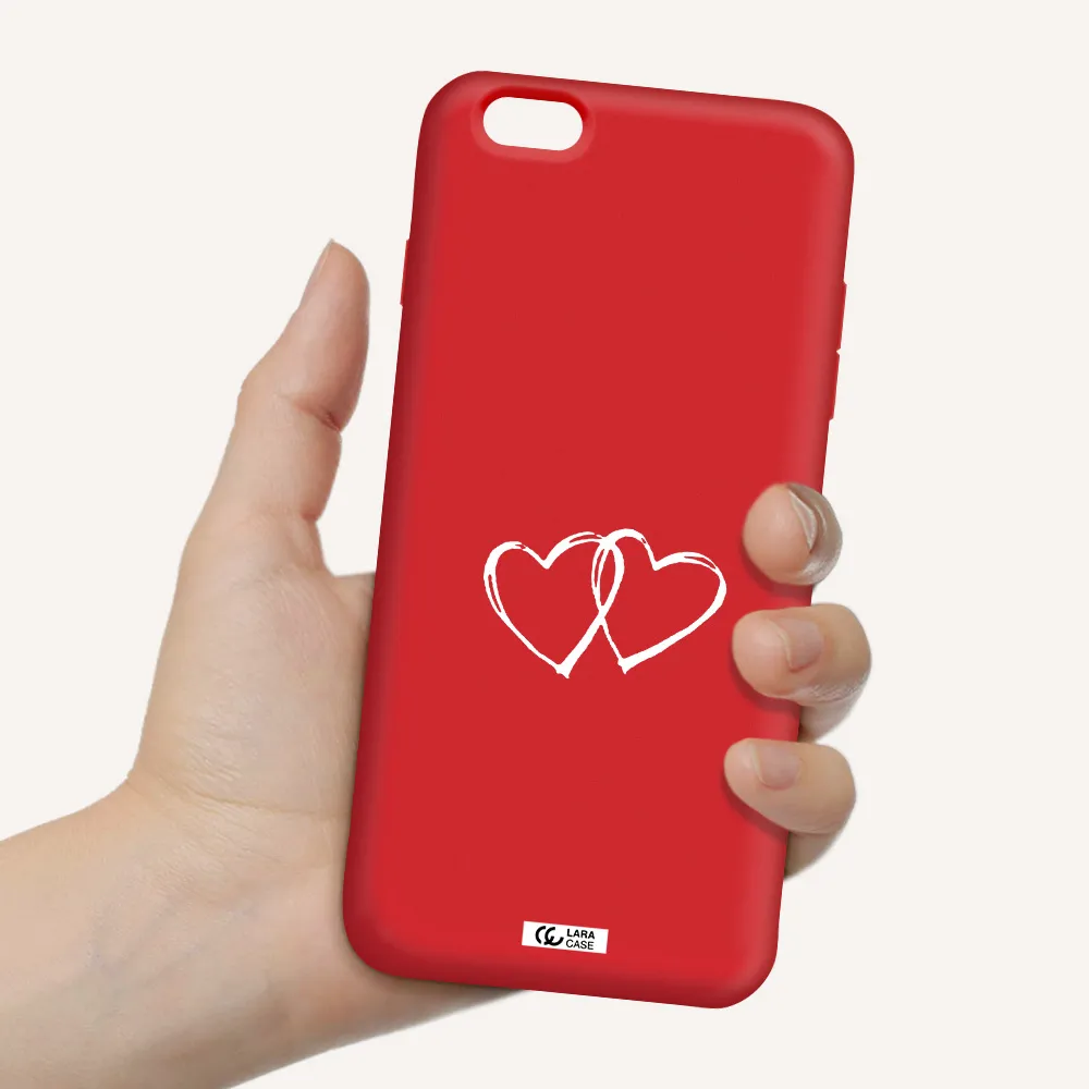 Heart Couple Apple iPhone 6S Silicone Imperial Red Case