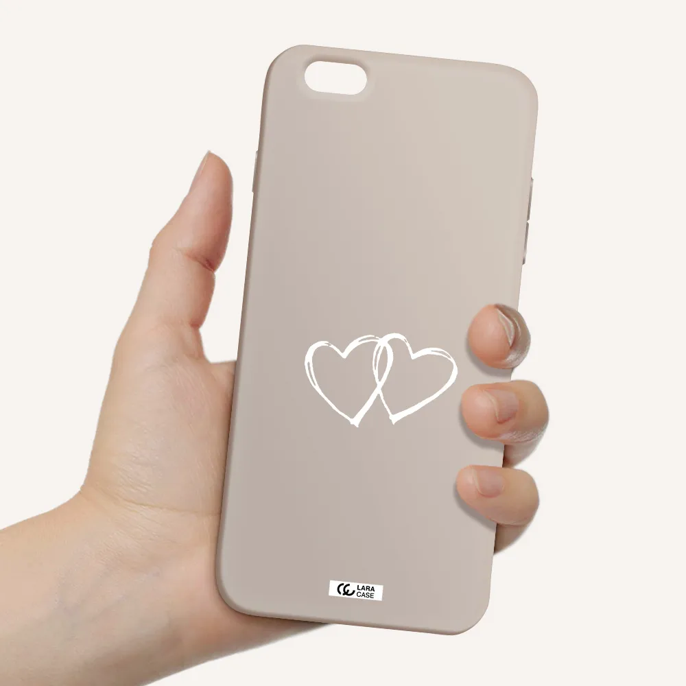 Heart Couple Apple iPhone 6S Silicone Stone Case