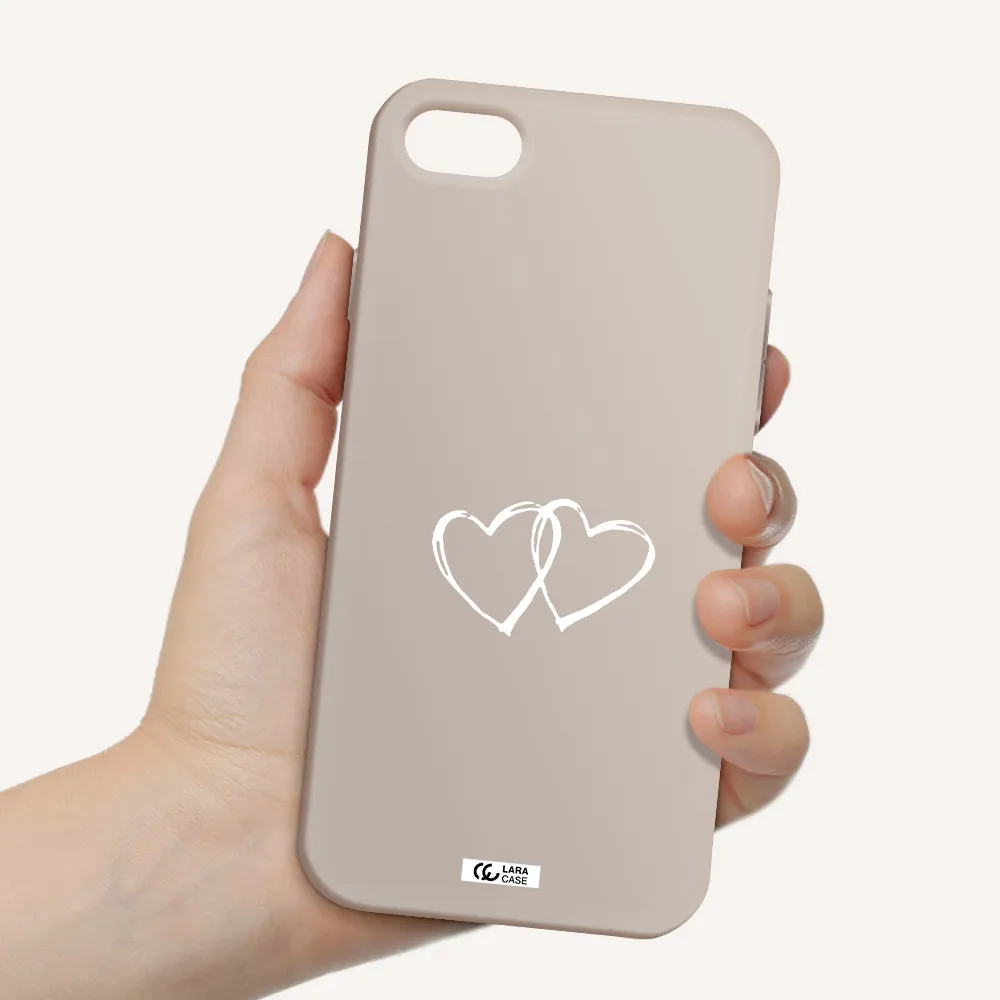 Heart Couple Apple iPhone 7 Silicone Stone Case