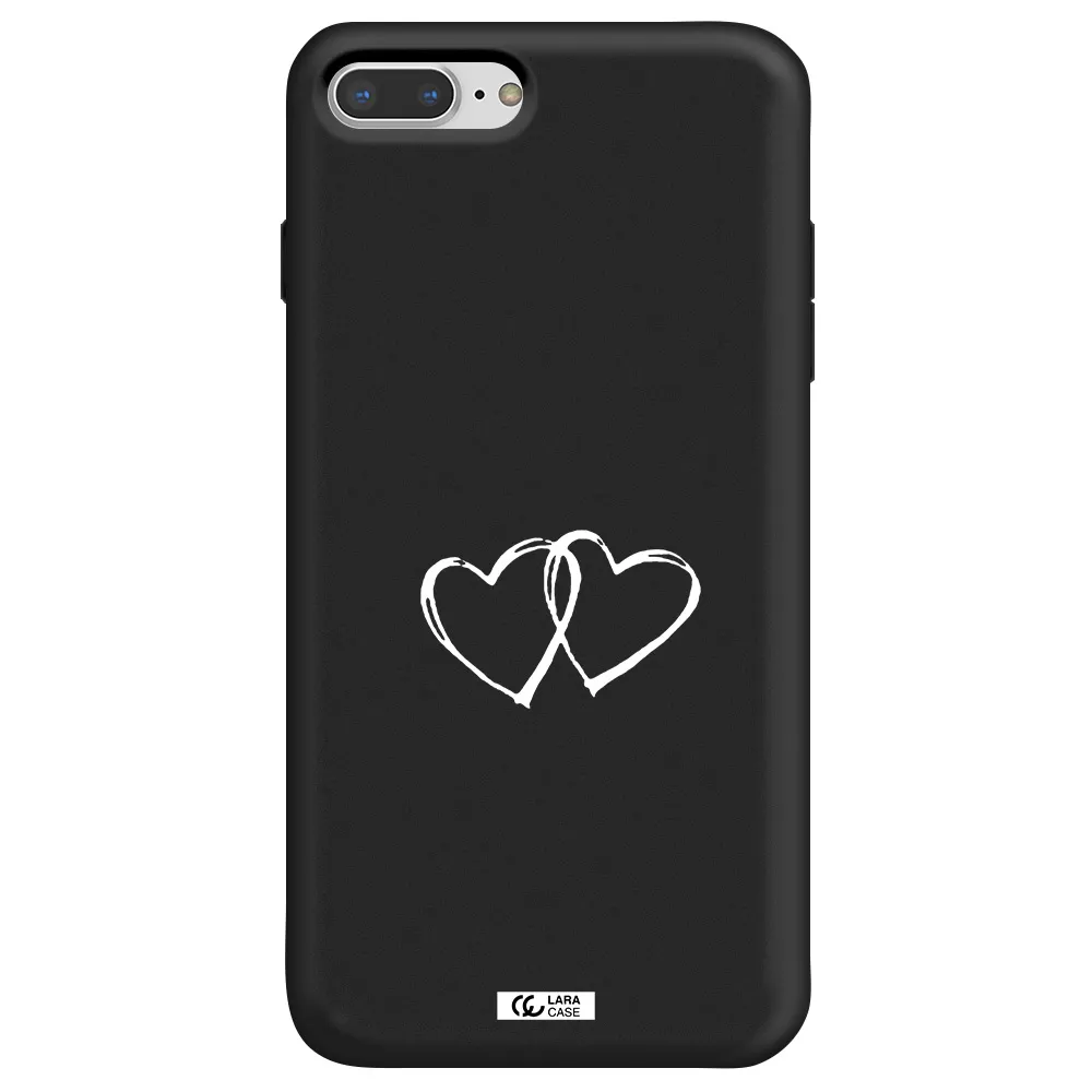 Heart Couple Apple iPhone 8 plus Silicone black Case
