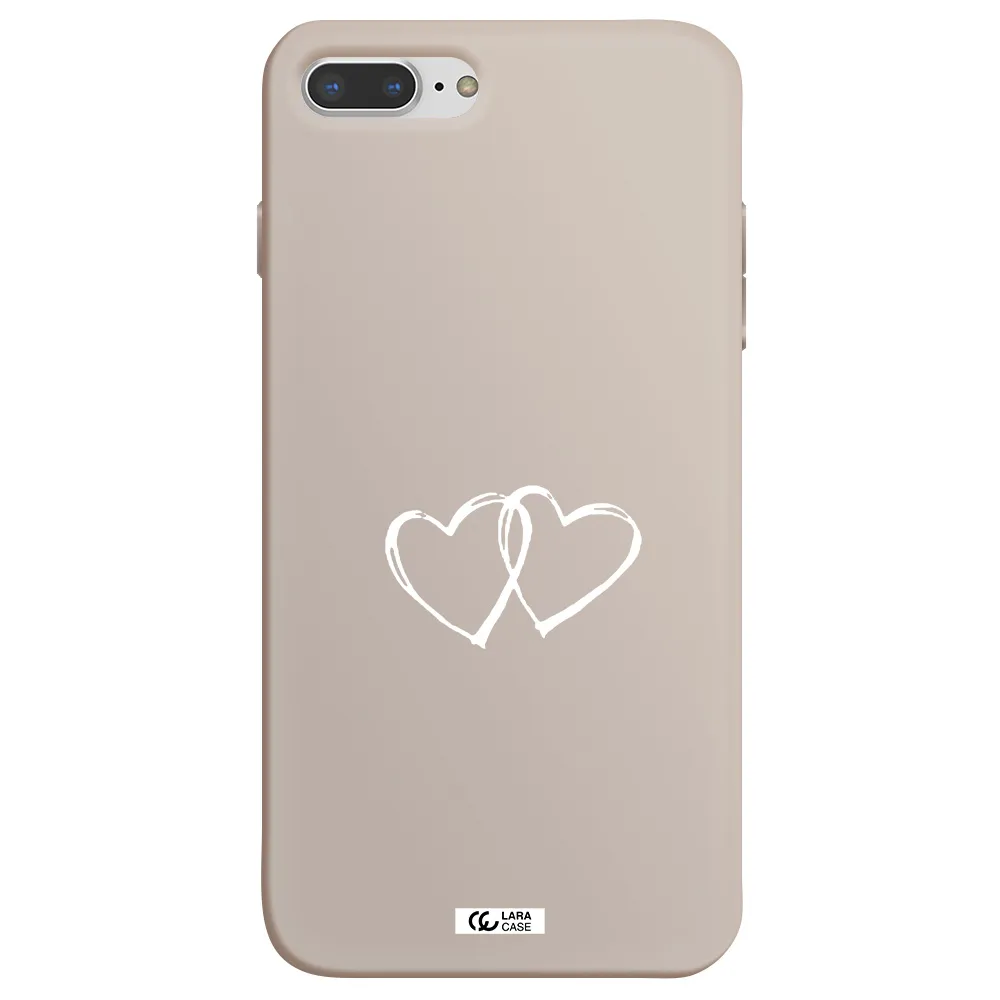 Heart Couple Apple iPhone 8 plus Silicone Stone Case