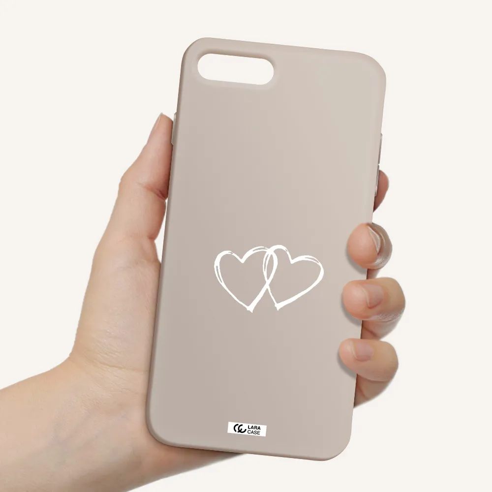Heart Couple Apple iPhone 8 plus Silicone Stone Case