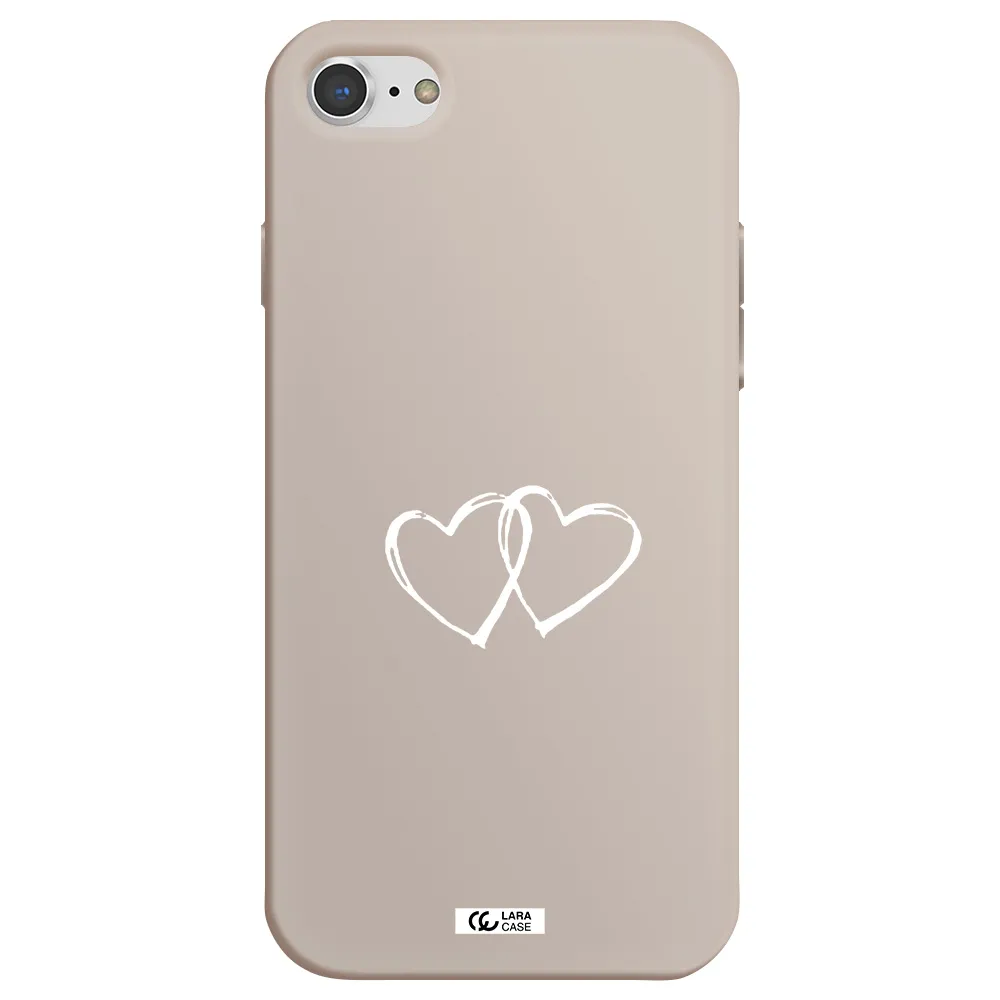 Heart Couple Apple iPhone 8 Silicone Stone Case
