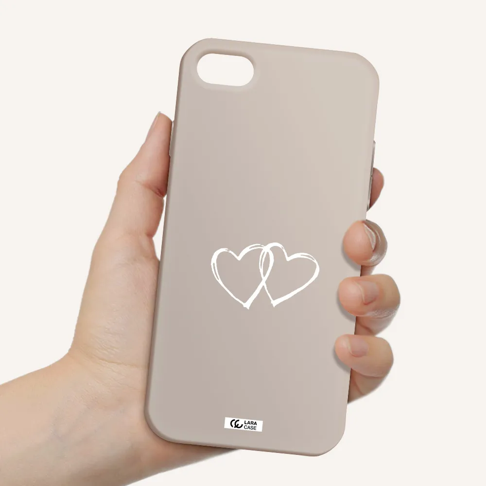 Heart Couple Apple iPhone 8 Silicone Stone Case