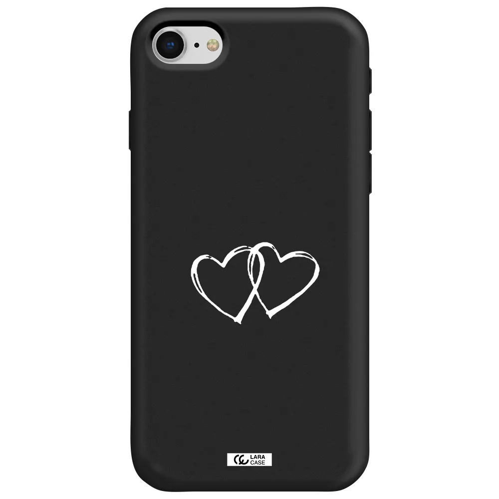 Heart Couple Apple iPhone se 2020 Silicone black Case