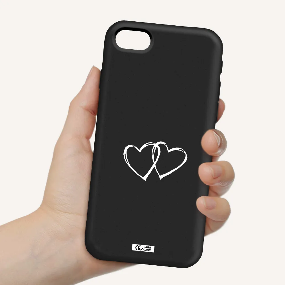 Heart Couple Apple iPhone se 2020 Silicone black Case