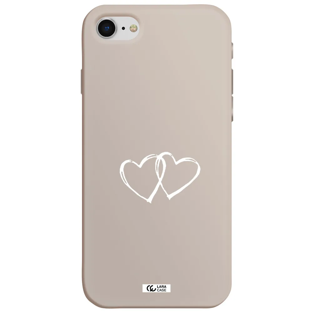 Heart Couple Apple iPhone se 2020 Silicone Stone Case
